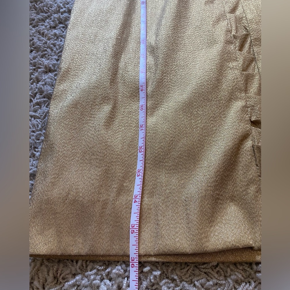 Nicole Miller Gold Ruched Backless Dress - Picture 7 of 7